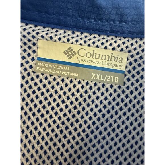 Columbia PFG Shirt XXL Omni Shade Blue Fishing Shirt Vented - Picture 3 of 8